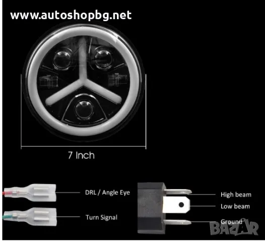 Универсални 7" ЛЕД Фарове, снимка 11 - Части - 47925804