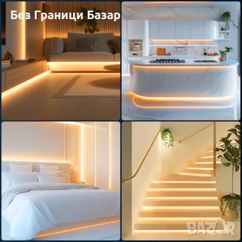 Нова LED лента 4M топла бяла 2700K, COB технология, димируема светлина, снимка 6 - Лед осветление - 49439667