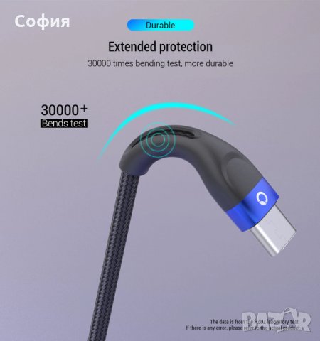 НОВ висококачествен кабел зарядно за бързо зареждане от USB към USB Type C НАЛИЧНО!!!, снимка 12 - USB кабели - 31900153