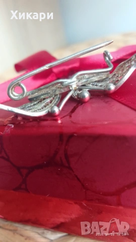 Сребърна брошка филигран/Сребърни пръстени, снимка 3 - Пръстени - 52042098