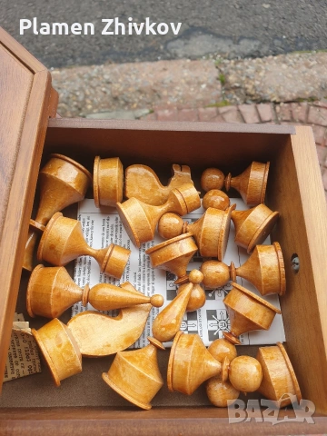 Поръчково изработен дървен шах , снимка 4 - Антикварни и старинни предмети - 53959036