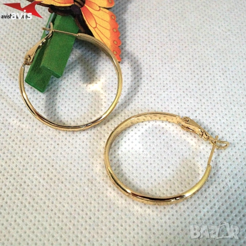 Обеци с 14К златно покритие 2141906, снимка 3 - Гривни - 54310102