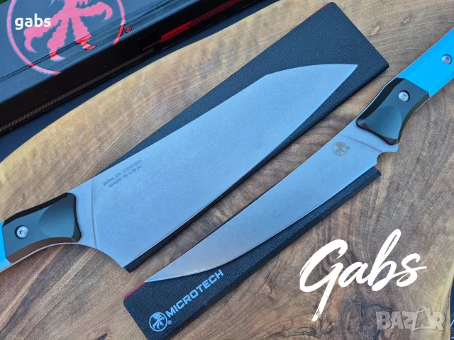 Нож с фиксирано острие Microtech Santoku 3100B/3200B ,Bohler M390 фултанг, снимка 7 - Ножове - 56209525