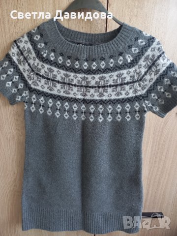 Дамска плетена туника с къс ръкав 