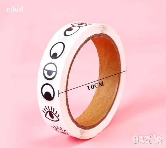 100 бр очи очички малки самозалепващи лепенки стикери за ръчна изработка за подарък, снимка 3 - Други - 47933251