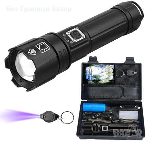 Нов мощен LED фенер 500000 лумена XHP70.2 акумулаторен IP67 USB-C