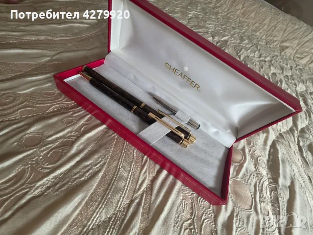 Sheaffer комплект писалка 14К перо и химикалка, снимка 2 - Колекции - 55929368