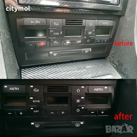 Лепенки за бутони климатроник AUDI A4 B6 B7 (2000-2004)​, снимка 4 - Аксесоари и консумативи - 50988063