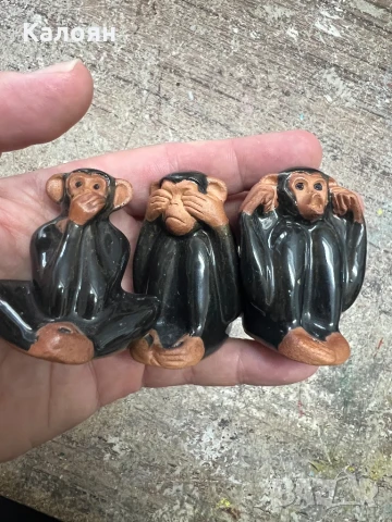 Керамични маймунки с глазура 