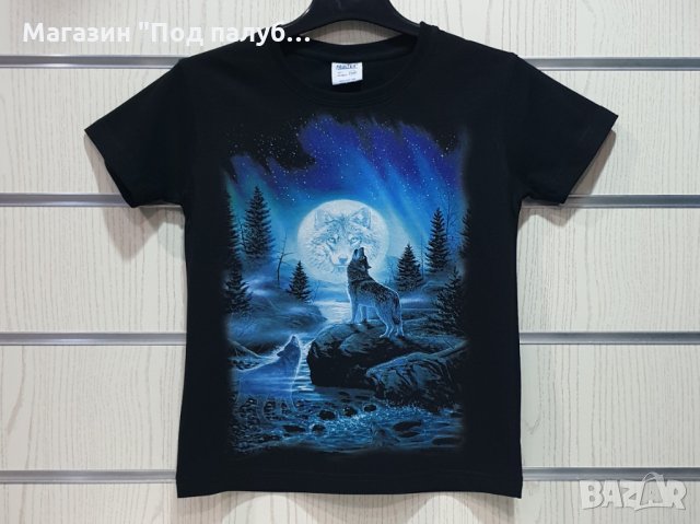 Нова детска тениска с дигитален печат Вълк, пълнолуние, Серия вълци, снимка 3 - Детски тениски и потници - 29902435