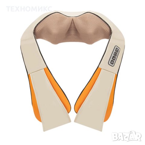 4D Шиацу масажор за врат и тяло , 4 бутона, Адаптер за кола, Бежов, снимка 9 - Масажори - 44184041