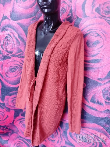 Керемидено оранжева жилетка Л, снимка 3 - Жилетки - 51342859