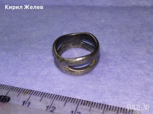 СТАР СРЕБЪРЕН АЖУРЕН ВИНТИДЖ АРТ ПРЪСТЕН ОКСИДИРАНО СРЕБРО 925 ПРОБА 40013, снимка 6 - Пръстени - 42843735