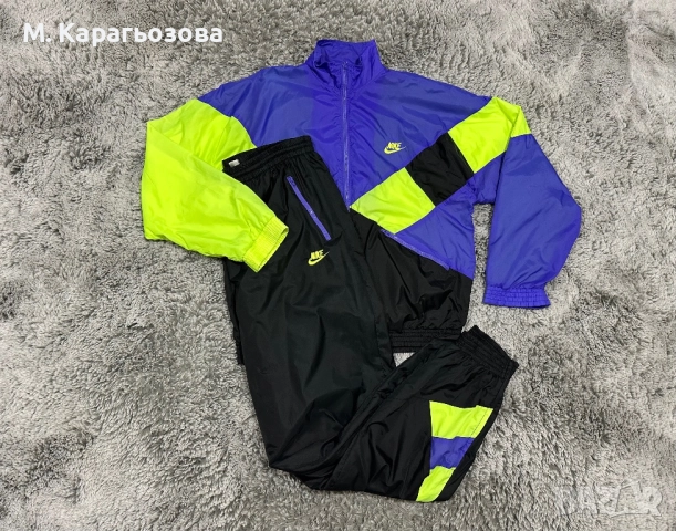 Мъжки винтидж 90s Nike color block windbreaker tracksuit, Размер XL