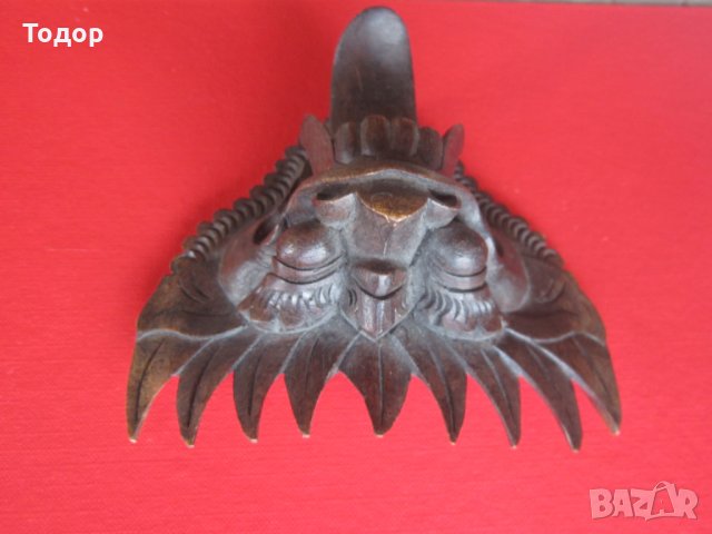 Дървена маска дявол демон , снимка 4 - Колекции - 29153464