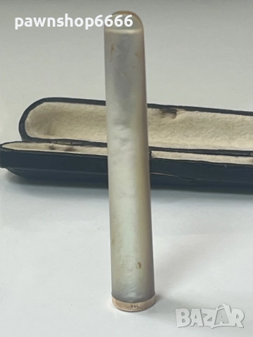 Старо седефено колие с златен пръстен 14 карата , снимка 4 - Антикварни и старинни предмети - 51640172