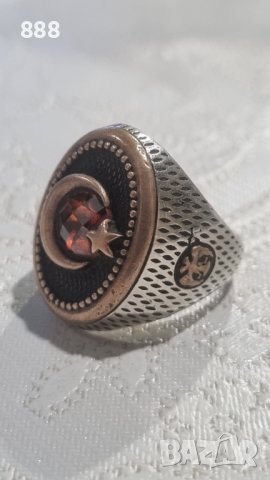 Турски сребърен пръстен 925 проба , снимка 5 - Пръстени - 44202531