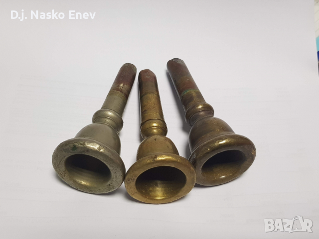 vintage FRENCH HORN mouthpiece X 3 бр. мундщук за Валдхорна - 3 броя vintage, снимка 1 - Духови инструменти - 36573992