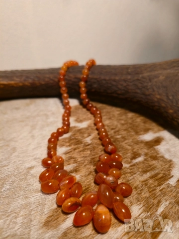 Колие От Естествени Камъни Карнеол , снимка 2 - Колиета, медальони, синджири - 51968607