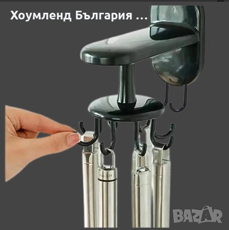 Удобна въртяща закачалка за кухня и баня, снимка 2 - Други - 54355656