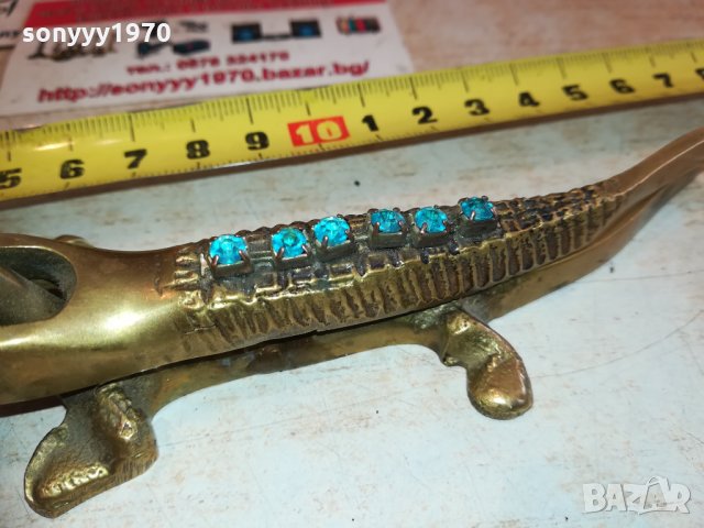 крокодил-мед/месинг/камъни 1501211832, снимка 6 - Колекции - 31436968