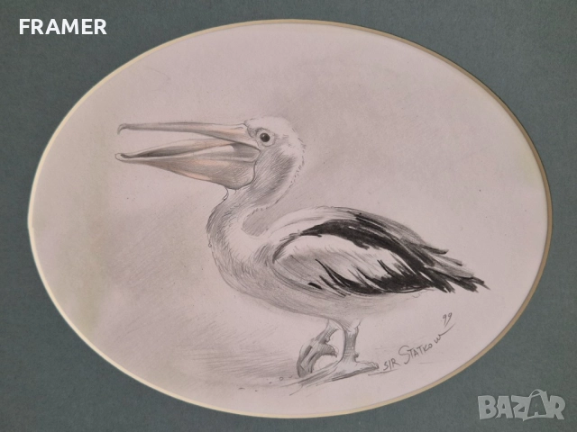 Румен Статков Уникален етюд на Пеликан 1999 година, снимка 3 - Картини - 52637691