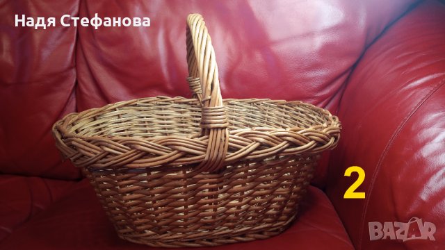 Две плетени кошници, продълговати от едно време, снимка 7 - Антикварни и старинни предмети - 44253061