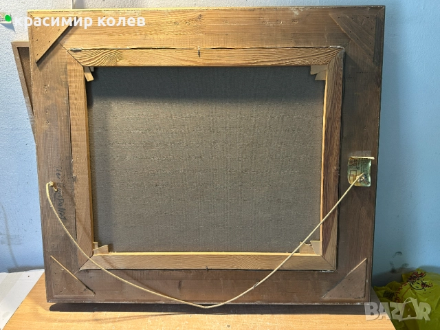 алпийски пейзаж/платно/ в масивна барокова рамка, снимка 9 - Антикварни и старинни предмети - 51990282