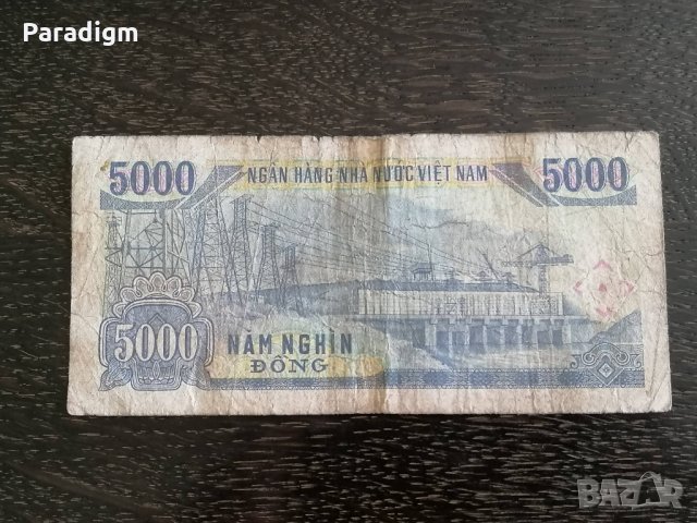 Банкнота - Виетнам - 5000 донги | 1991г., снимка 2 - Нумизматика и бонистика - 29684341