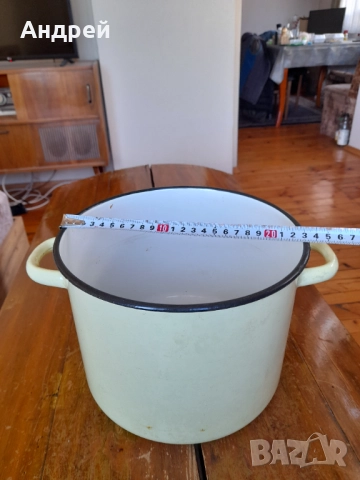 Стара Емайлирана тенджера #8, снимка 5 - Други ценни предмети - 51936544