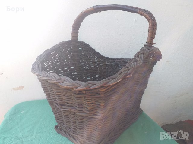 Голяма плетена кошница, снимка 2 - Градински мебели, декорация  - 30238309