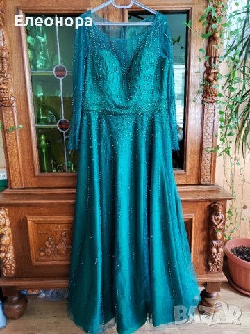 Официална рокля в пастелен зелен цвят размер XL/XXL