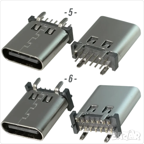 Букса конектор USB Type-C  14 / 24 pin , USB 3.1 , USB 3.2 SMT Connector, снимка 4 - Ремонт на друга електроника - 40051789