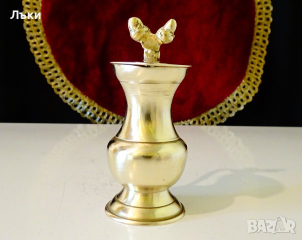 Бронзова халба за ракия. , снимка 2 - Антикварни и старинни предмети - 36773475