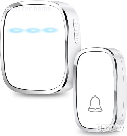 Безжичен звънец, водоустойчив комплект звънец,300 м работен обхват; 36 мелодии,4 нива звук