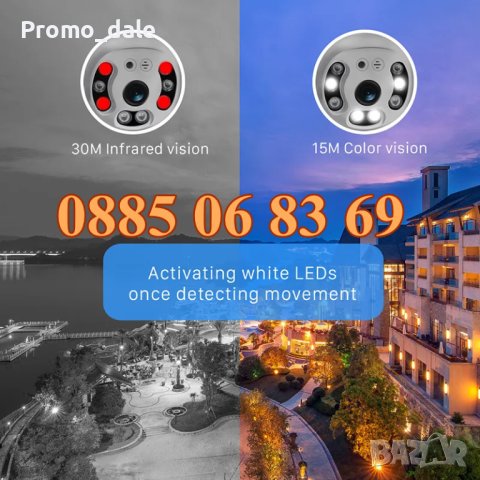 IP камера 2MP, водоустойчива въртяща Wifi камера 2MP PTZ HD, снимка 4 - IP камери - 40743857