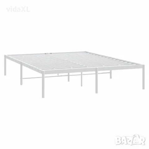 vidaXL Метална рамка за легло, бяла, 160x200 см, снимка 3 - Спални и легла - 56147281