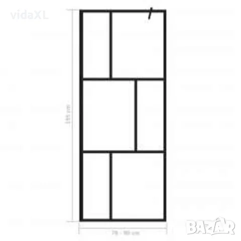 vidaXL Преграден параван за баня, закалено стъкло, черен, 80x195 см, снимка 7 - Душове - 56146166