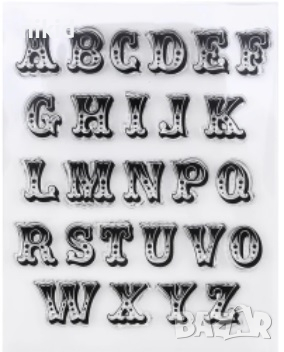  Приказни букви азбука силиконов гумен печат декор бисквитки фондан Scrapbooking