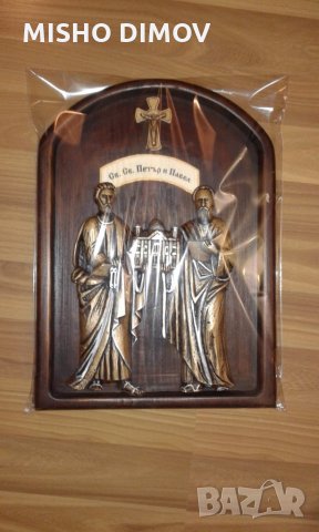 Икона св.св.Петър и Павел, снимка 3 - Дърводелски услуги - 21493329