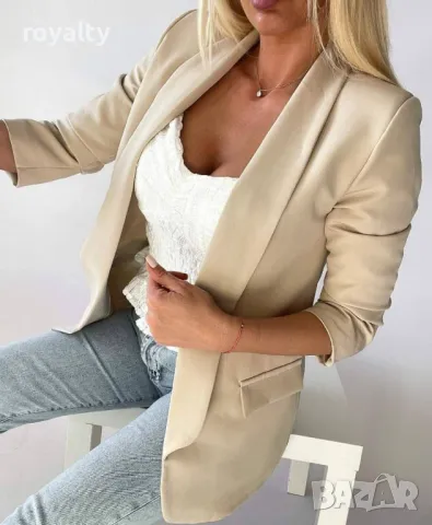 Бежово пролетно сако, снимка 5 - Сака - 49549377
