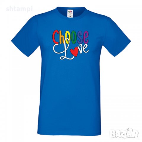  Мъжка тениска Choose Love Rainbow,Прайд,Празник.Повод,Изненада, снимка 3 - Тениски - 37102229