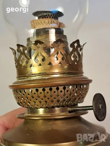 Стара месингова газена лампа  7/2, снимка 7 - Антикварни и старинни предмети - 49778904