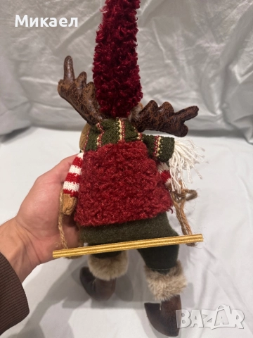 Коледна фигура Елен на люлка, снимка 3 - Декорация за дома - 52741750