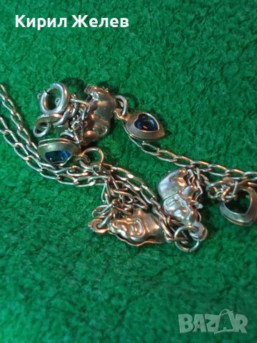 НЕЖНА СРЕБЪРНА СКЪПОЦЕННА ФИНА ГРИВНА СРЕБРО 925 с ФИГУРАЛНИ ВИСУЛКИ 29163, снимка 2 - Гривни - 38332468