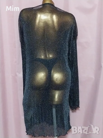 2XL/3XL/4XL Ефирна рокля с брокатена нишка , снимка 6 - Рокли - 53147370