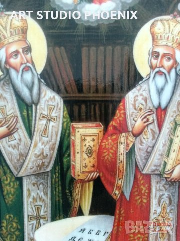 Икона на Св. Св. Кирил и Методий icona Sv. Sv. Kiril i Metodii, снимка 2 - Икони - 14434182