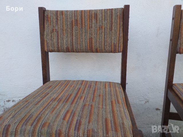 Български тапицирани дървени столове, снимка 4 - Столове - 31977811