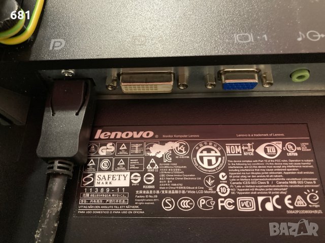 Монитор Lenovo 22, снимка 4 - Монитори - 32580186