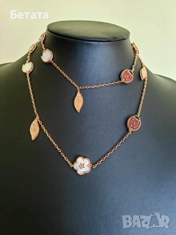 Колие от розово злато - Van Cleef & Arpels VCA Perlée couleurs pendant, снимка 6 - Колиета, медальони, синджири - 54357318